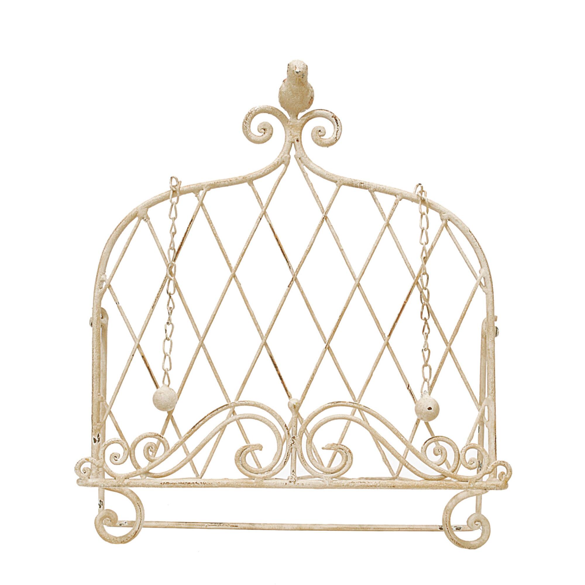 Hello Honey® Cream Finish Metal Cookbook Holder with Bird